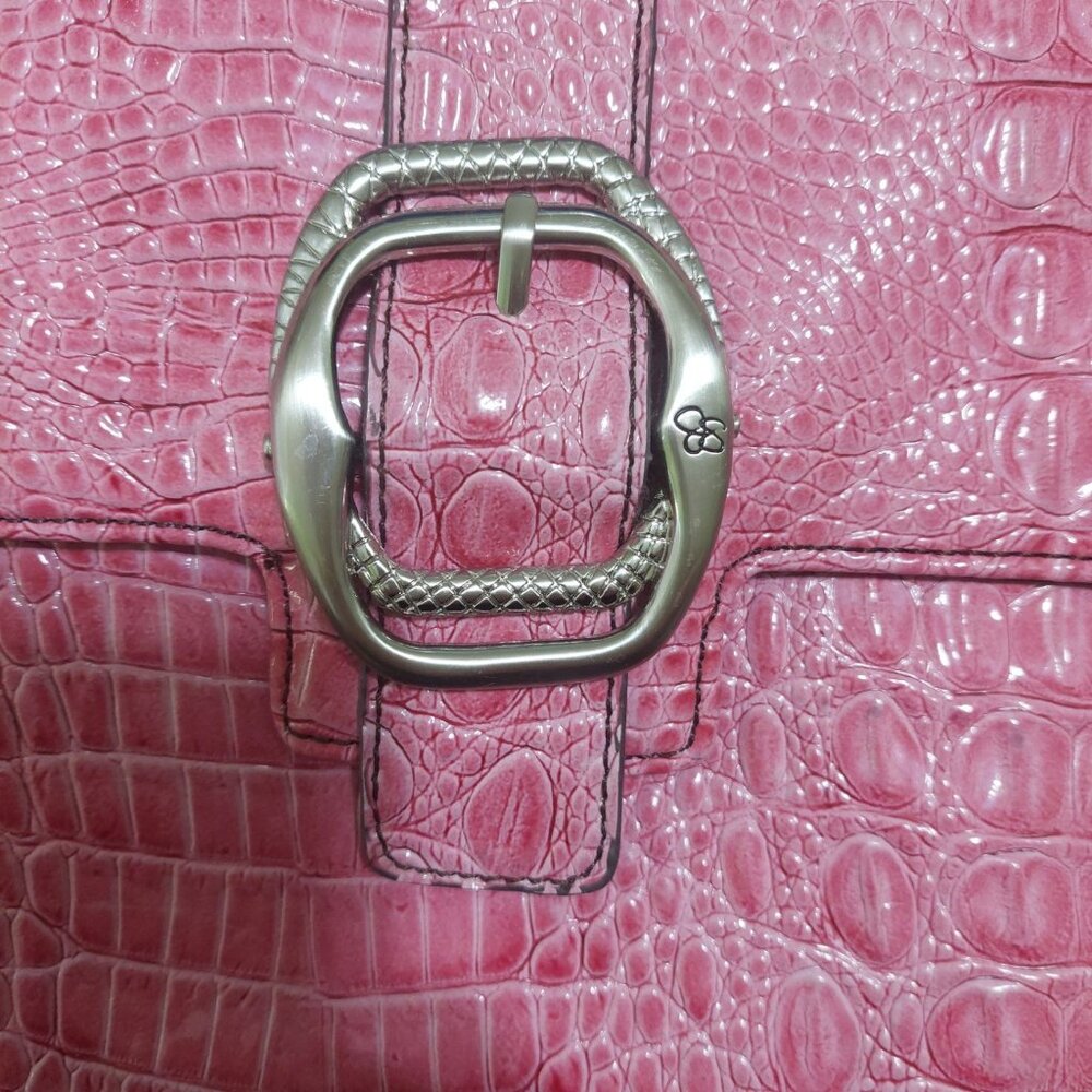 Jessica Simpson Fushia Pink Faux Crocodile-Embossed Pacha Envelope Clutch - Picture 6 of 8